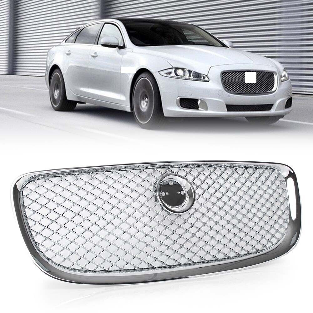 Front Grille Upper Mesh Grill Chrome Fit Jaguar XJ 2010-2015 11 12 13 14 Car