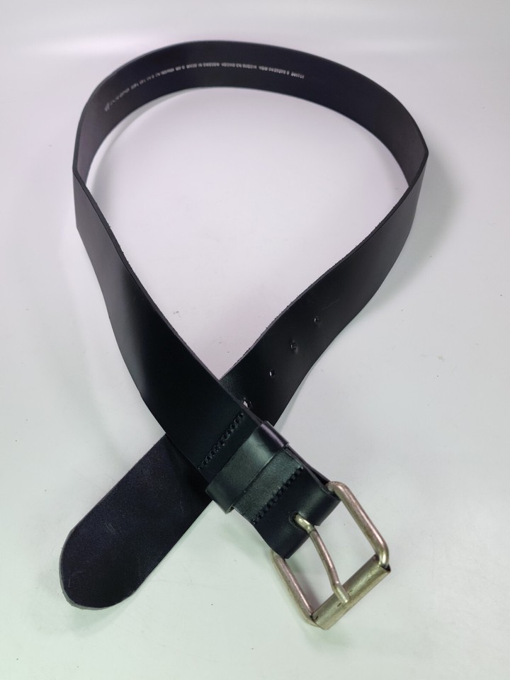 MEN'S H & M MADE IN SWEDEN BLACK GENUINE LEATHER BELT SIZE L 38/80cm