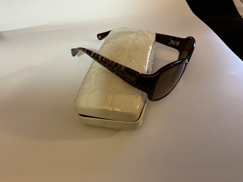 Coach S3002 Sunglasses FRAMES ONLY Brown Butterfly Wrap Full Rim Rectangle - Picture 2 of 5