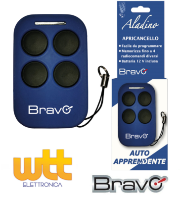 Telecomando Cancelli Blu Telecomando Universale 4 Tasti Per Cancelli E Antifurti - Bravo Aladino 433 MHz, Batteria Litio, Colore Blu, Compatibile Con Molti Sistemi Telecomando Cancello - Foto 8