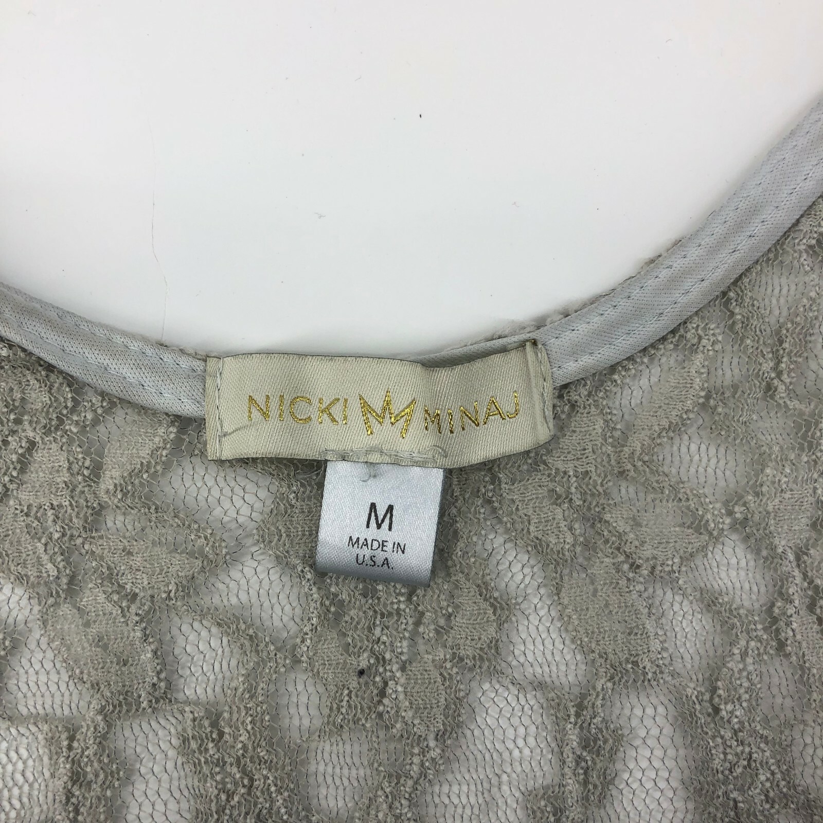 Nicki Minaj Lace Gray Black Sexy Tank Dress Spandex Peplum Medium Club Dress