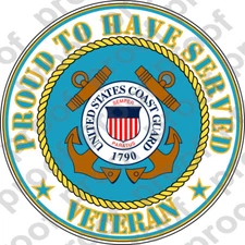STICKER USAF VET USCG PROUD VETERAN