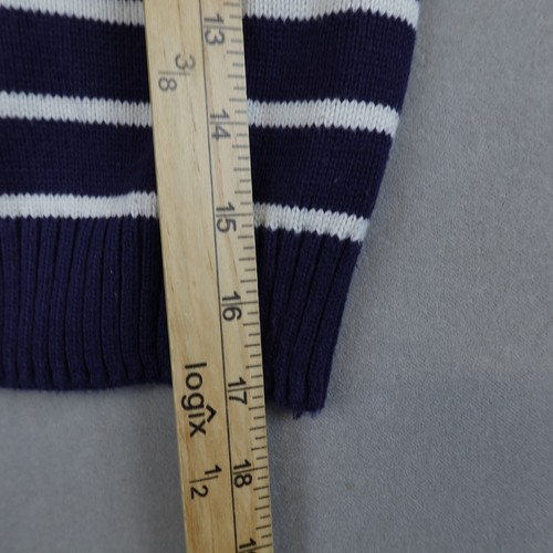 Hope And Henry Sweater Boys XXS Pull Over Navy Blue White Stripes Organic - Picture 4 of 6