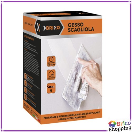 GESSO BRIXO SCAGLIOLA KG 5 PER RASARE SIGILLARE RASARE E RIPARARE MURI