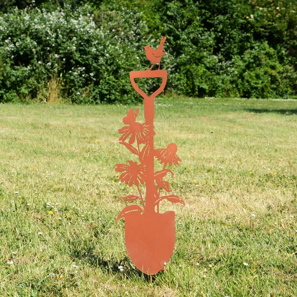 UNUS® Gartendeko Gartenstecker aus Edelrost Metall Spaten - Bild 2 von 4