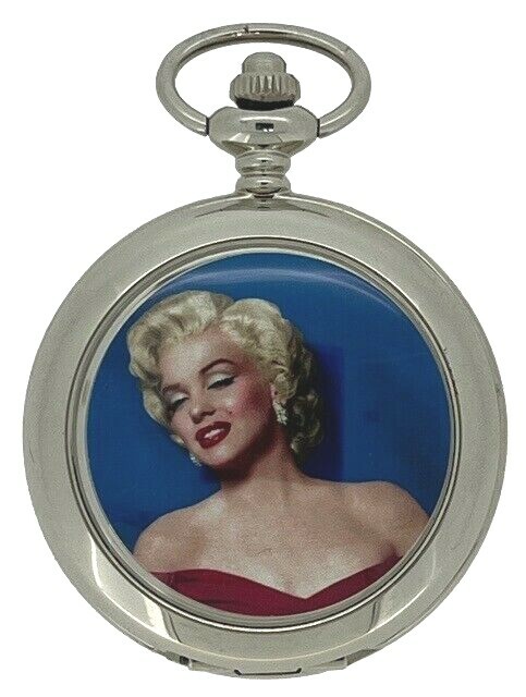Marilyn Monroe Silver Case Quartz Analogue Pocket Watch by WESTIME WTS.033