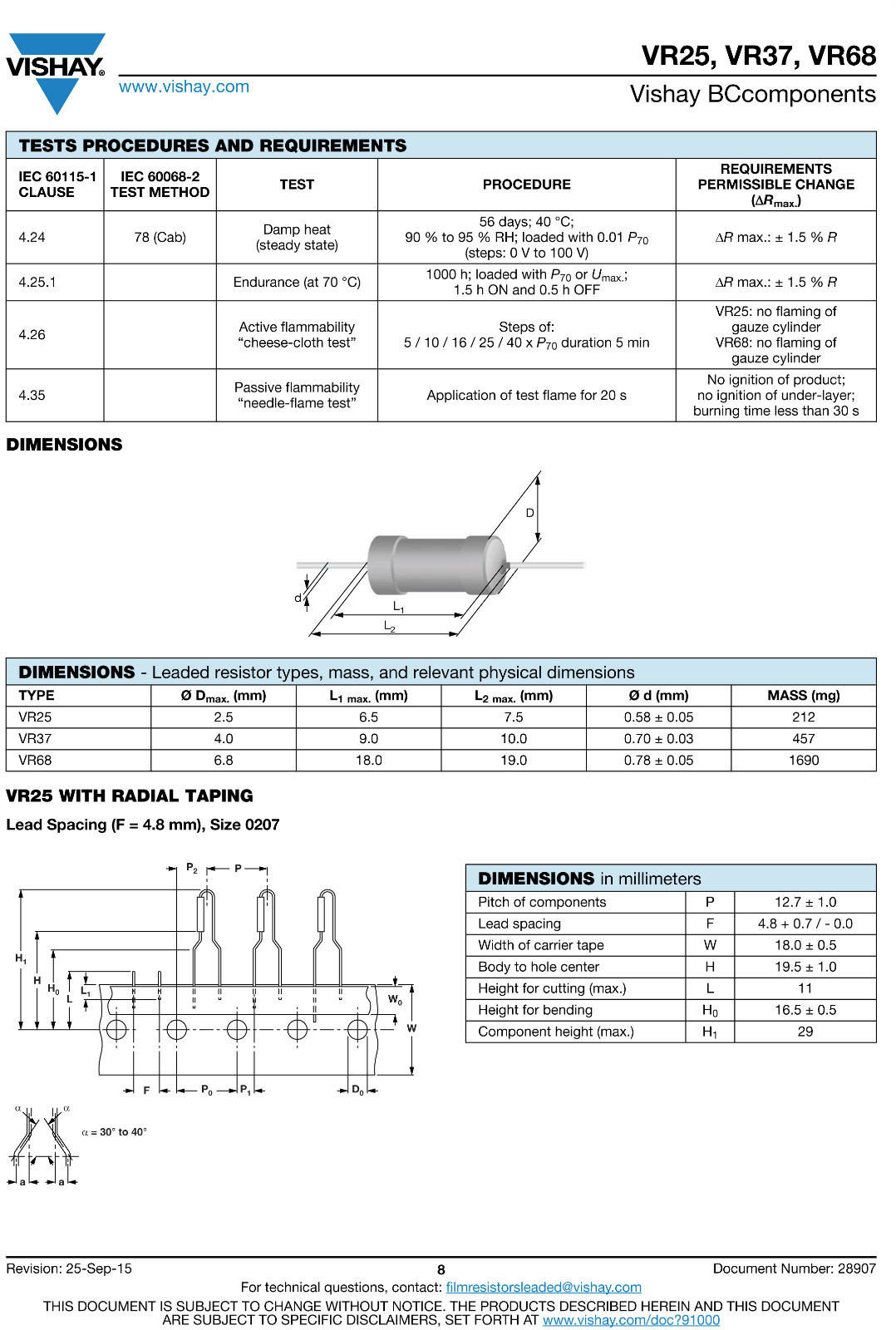 1MΩ 1M Ohm 1W 10kV High Voltage Axial Resistor Vishay VR68 ±5 Multi