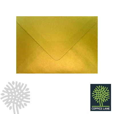 COPPICE LANE C7 Metallic Gold 100gsm Envelopes - Florist Size - 81 x 113mm - 3.18 x 4.44"