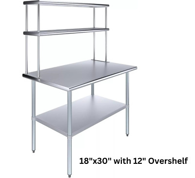 NSF Certified Stainless Steel Work Table for Kitchen Prep, Commercial Use