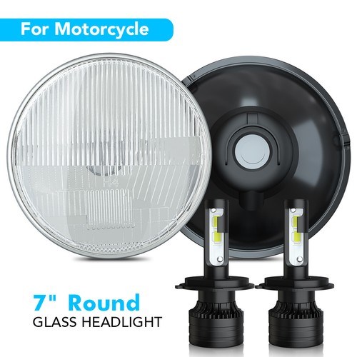 For 1979-1961 18 20 Motorcycle Fat Bob Sealed Beam Glass HEADLIGHTs H4 Bulbs - 第 1/12 張圖片
