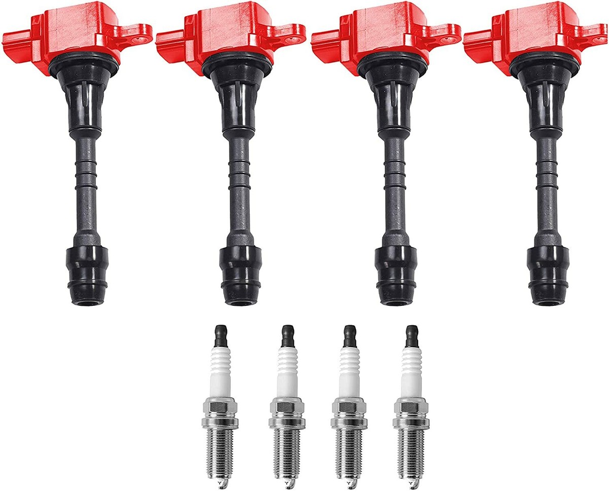 SUPER Ignition Coil + 4 Denso Platinum Spark Plugs For 02-06
