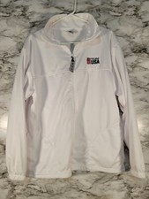 Vintage Team USA Olympic Committee White Zip-Up Track Jacket Made In USA Size L