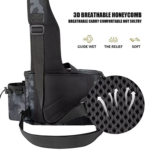 Fishing Tackle Bag Fly Fishing Bag Sling Pack Portable BluecamoNew