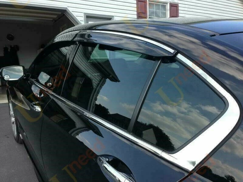 Deflectores de ventilación visera ventana humo moldura cromada para Hyundai Santa Fe XL 2013-2019 Foto 4 de 4