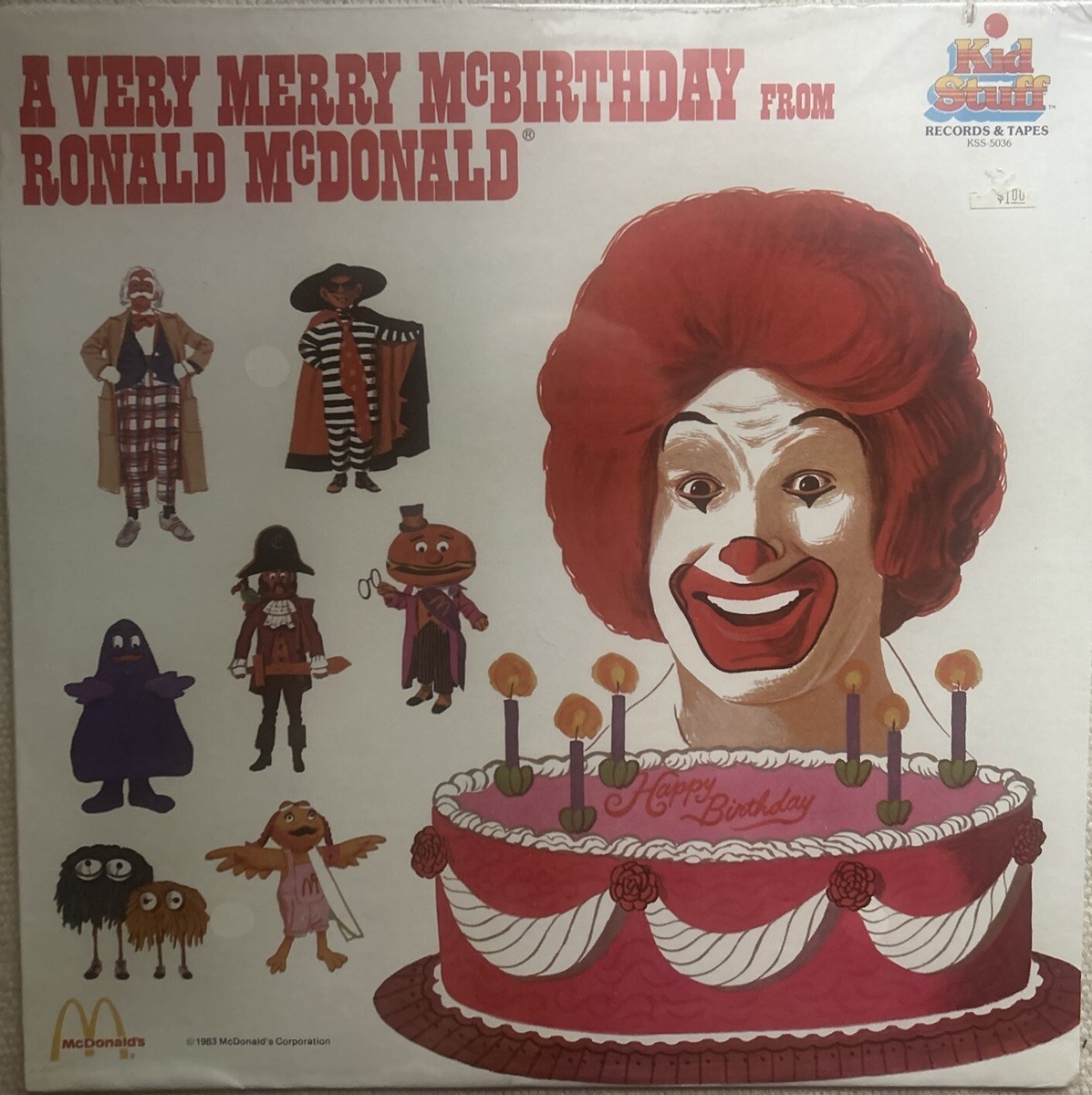 RONALD MCDONALD “A Very Merry McBirthday” Vinyl Kids Record Album