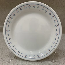 Corelle NORMANDY Bread/Dessert Plate Blue Red Flowers Dots 7.25”
