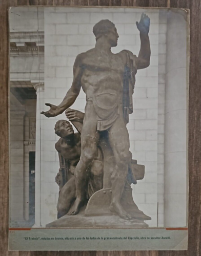 CUBAN NATIONAL CAPITOL ENTRANCE STATUE BY ZANELLI CUBA 1930s VINTAGE Photo Y 412 - Picture 1 of 2