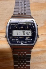 Vintage Casio Casiotron Men 81CS-36 Silver Tone Quartz Digital