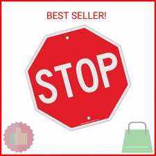Stop Sign, Street Slow Warning Reflective Signs, 12 x 12 Inches Octagon, .040 Ru