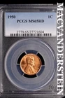 1950 Lincoln Wheat Cent-PCGS MS 65 RD Choice Gem BU No Reserve #SLL254