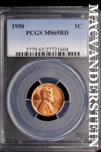 1950 Lincoln Wheat Cent-PCGS MS 65 RD Choice Gem BU No Reserve #SLL254
