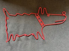 VINTAGE 90  S RED METAL DOG WALL COAT HANGER-About 20  Long-Very Good Condition