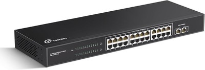 24 Port Gigabit PoE Switch 2 SFP PoE+ Ports @156W IEEE802.3af/at Unmanaged
