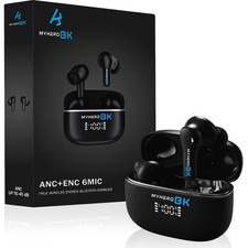Hybrid Active Noise Cancelling Wireless Earbuds, 6 Mics ENC,Transparency Mode