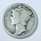 1918 S MERCURY DIME *90% SILVER, Circulated Coin, Free Shipping #6773
