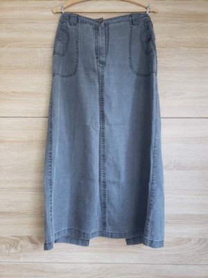 langer Rock grau Gr. 38 Vittoria Verani 51 % Leinen