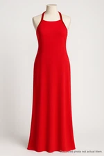 Nicole Miller Collection Red Maxi Dress Y2K Evening Gown Spaghetti Strap Small