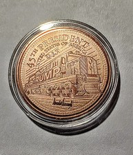 Donald Trump Trump train 1oz copper coin in capsule from Disme coin on The Hot Collector