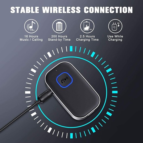 USB Wireless Bluetooth 5.0 AUX Transmitter Receiver 3.5mm 2in1 Audio Adapter Car - Picture 12 of 12