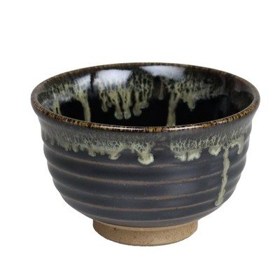 Matcha Bowl Tenmoku Nagashi Style Made in Japan  Arita Ware Yuuki Roman