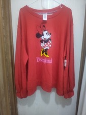 NWT Disney Parks Disneyland Minnie Mouse Red Bubble Sleeve Sweatshirt Women 3X
