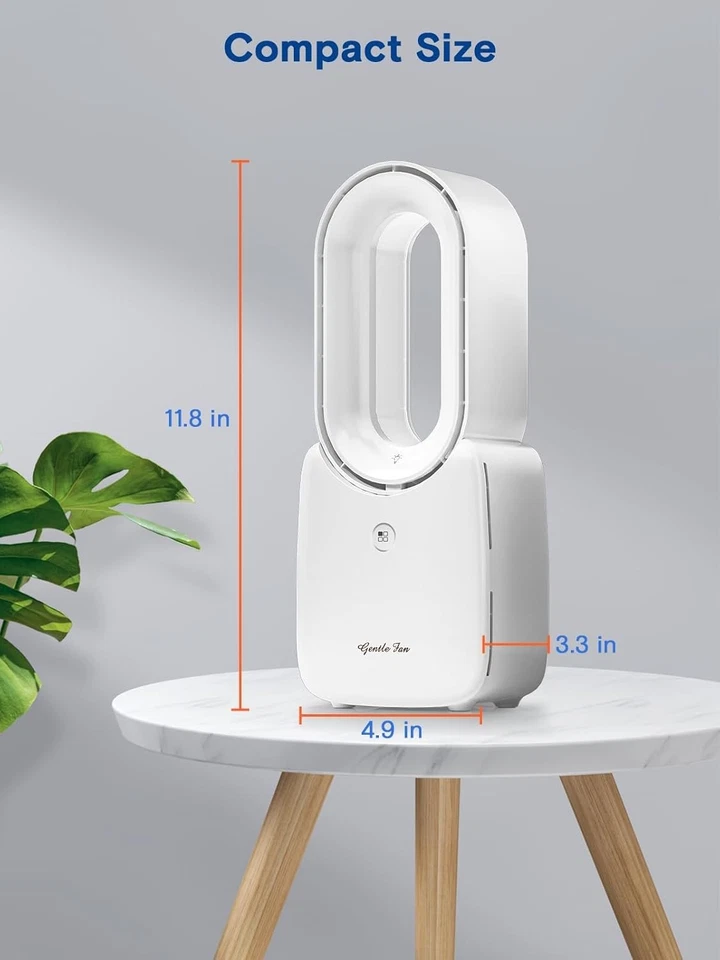 Ventilador de mesa portátil silencioso sem bexiga ventilador de mesa com luz LED 11,8 polegadas - Imagem 4 de 4