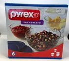 Pyrex Bowls Kitchenware Serveware 6 Piece Sculptured Bowl Set- Sealed