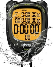 Digital Stopwatch Waterproof Backlight Black