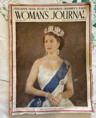 Woman's Journal Vintage Magazine Cover Her Majesty the Queen January 1956 