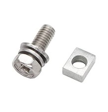 Motorcycle Battery Terminal, M6 x10mm Battery Bolt Square Nut Kit for Boat,
