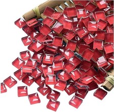 Mosaic Tiles Squares Deep Red Crystal Mosaic Glass Tile for Crafts Bulk DIY Pict