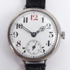 solid silver original engraved WWI Red 12 silver trench watch, 33mm.