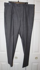 Chaps Mens Gray Wool Dress Pleated Pants Size 38x30, excellent