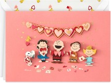 Peanuts themed handmade valentines greeting card keepsake
