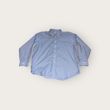 Brooks Brothers Mens Regular Fit Non Iron Supima Blue Gingham Dress Shirt 17 35