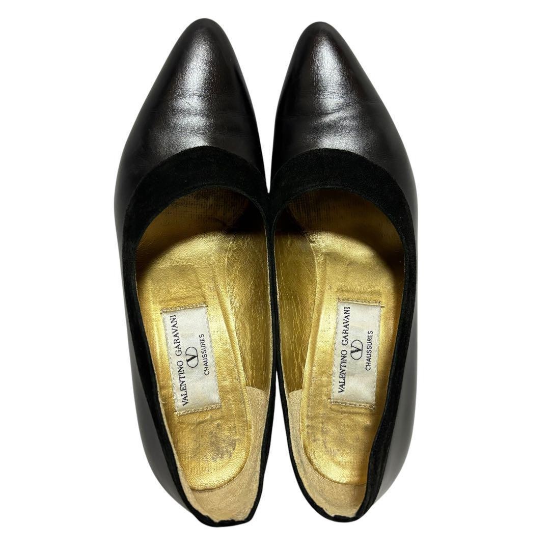 VALENTINO GARAVANI Pumps Size 7 25cm Black Leather Elegant Design thumbnail 5