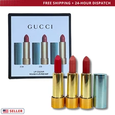 GUCCI Rouge À Lèvres Mat Lipstick – Trio Mini Shades (#25, #208, #505)