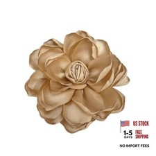 Dainty Fabric Rose Flower Large Brooch Lapel Pins Flower Brooches Pin Khaki