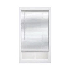 White Cordless Light Filtering Eco Mini Blinds with 1 In. Slats - 72 In. W X 64 