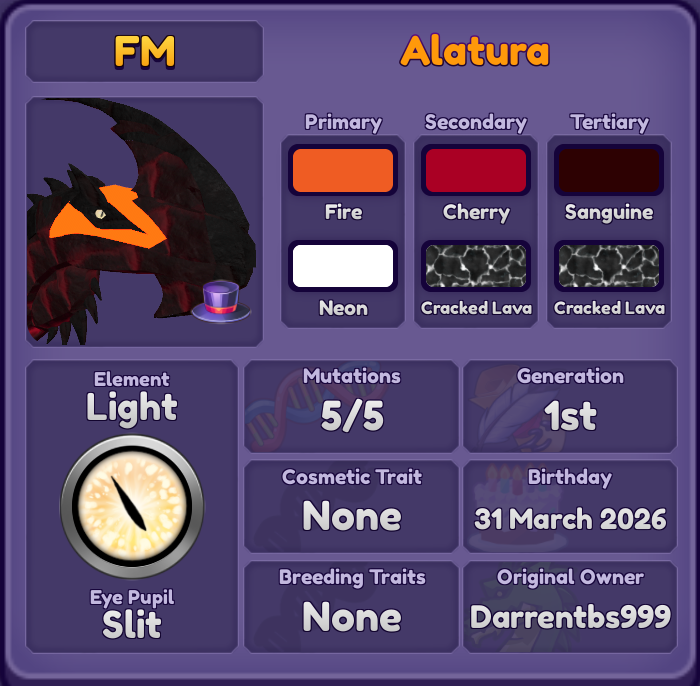 Alatura | Dragon Adventures | DA | Roblox | eBay